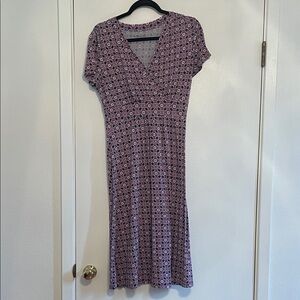 Croft & Barrow Purple Patterned Midi Dress